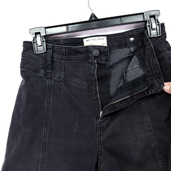 Free People Libre Wide-Leg Jeans Size 28 Stretch High Rise Boho - Picture 7 of 14